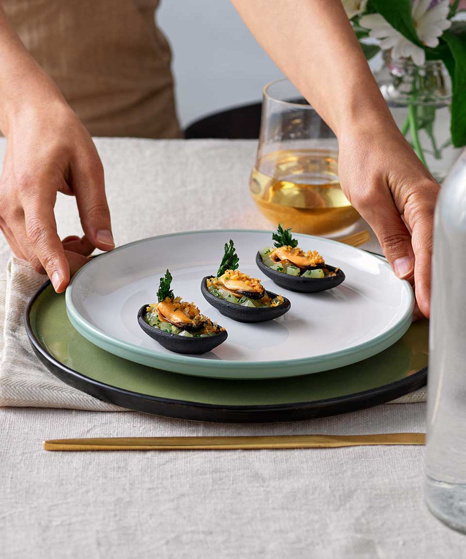 Aperitivo “patate e cozze” con Mussel